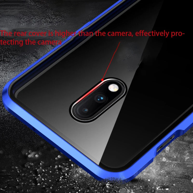 Oneplus 7 Pro Magnetic Case with Dual Glass on Front & Back