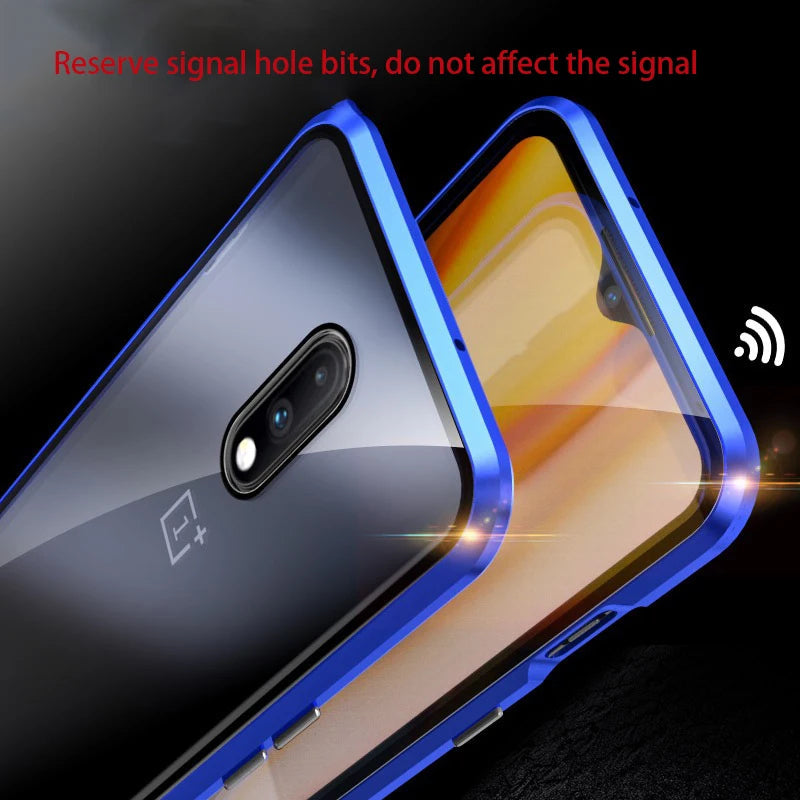 Oneplus 7 Pro Magnetic Case with Dual Glass on Front & Back