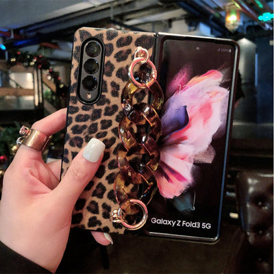 Luxury Leopard Print PU Leather Phone Case For Samsung Galaxy Z Fold