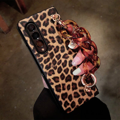 Luxury Leopard Print PU Leather Phone Case For Samsung Galaxy Z Fold